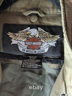 Harley Davidson Army Green Bar & Shield Motorcycle Jacket Men's Size Small