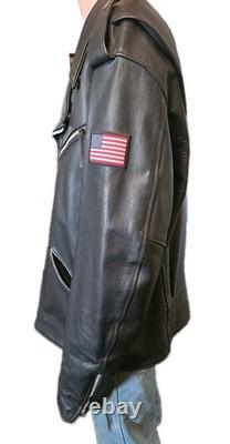 Harley-Davidson Asymmetrical Men's Leather Motorcycle Jacket Size XL Long