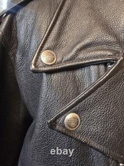 Harley-Davidson Asymmetrical Men's Leather Motorcycle Jacket Size XL Long
