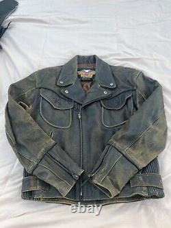 Harley Davidson Billings jacket brown leather distressed Men's Large