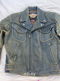 Harley Davidson Billings jacket brown leather distressed Men's Large