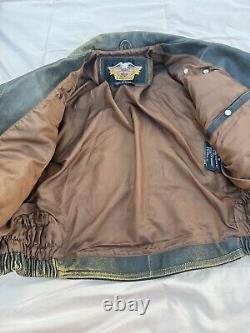 Harley Davidson Billings jacket brown leather distressed Men's Large