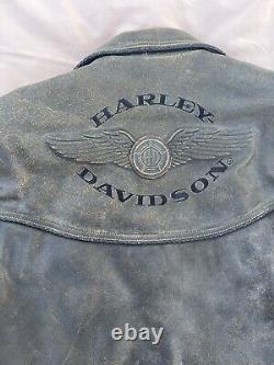 Harley Davidson Billings jacket brown leather distressed Men's Large