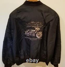 Harley Davidson Black Bomber Jacket, Quilt Line, USA, Mens Sz XL, AMERICAN LEGEND