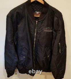 Harley Davidson Black Bomber Jacket, Quilt Line, USA, Mens Sz XL, AMERICAN LEGEND