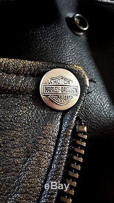 Harley Davidson Black Leather Jacket Coat Men Motorcycle bike NO RESERVE PRICE