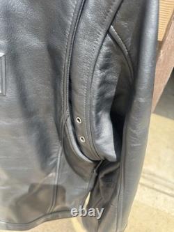 Harley-Davidson Black Leather Jacket Embossed Back Logo Quilted Lining Size M