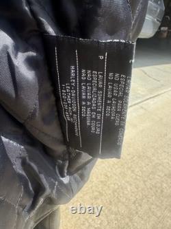 Harley-Davidson Black Leather Jacket Embossed Back Logo Quilted Lining Size M