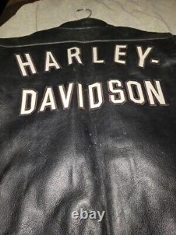 Harley Davidson Black Leather Jacket Men's Size Large
