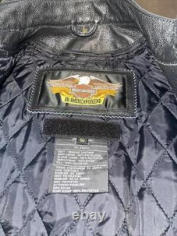 Harley Davidson Black Leather Jacket RN 103819 Womens Size Large Free Shipping