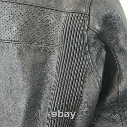 Harley Davidson Black Leather Moto Racer Jacket M