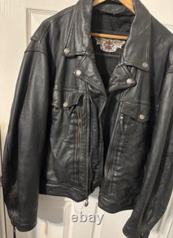 Harley-Davidson Black Leather Motorcycle Jacket 4XL An American Legend