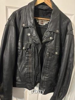 Harley-Davidson Black Leather Motorcycle Jacket 4XL An American Legend