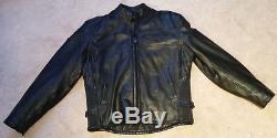 Harley Davidson Black Leather Motorcycle Jacket Men's Size Large (L)