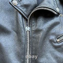 Harley Davidson Black Leather Motorcycle Jacket Mens 2XL USA Made FLAWS Look