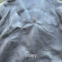 Harley Davidson Black Leather Motorcycle Jacket Mens 2XL USA Made FLAWS Look