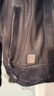 Harley-Davidson Black Leather Motorcycle Jacket & Red Zip Hoodie 1W