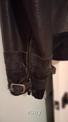 Harley-Davidson Black Leather Motorcycle Jacket & Red Zip Hoodie 1W