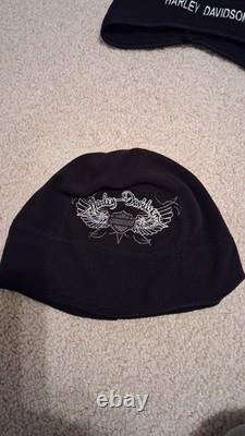 Harley-Davidson Black Leather Motorcycle Jacket & Red Zip Hoodie 1W