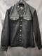 Harley-Davidson Black Leather & Textile Lined Riding Shirt, Snap Front, M
