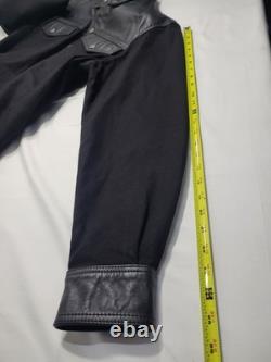 Harley-Davidson Black Leather & Textile Lined Riding Shirt, Snap Front, M