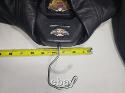 Harley-Davidson Black Leather & Textile Lined Riding Shirt, Snap Front, M
