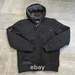 Harley Davidson Bomber Jacket Men's Large H-DMC MC Hood Skull 1% Patch Black
