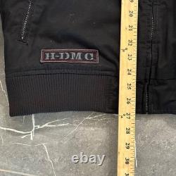 Harley Davidson Bomber Jacket Men's Large H-DMC MC Hood Skull 1% Patch Black
