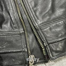 Harley Davidson Border Hawk Jacket Size Medium Mens Frills Leather Riding VTG