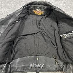 Harley Davidson Border Hawk Jacket Size Medium Mens Frills Leather Riding VTG