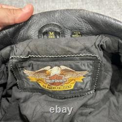 Harley Davidson Border Hawk Jacket Size Medium Mens Frills Leather Riding VTG