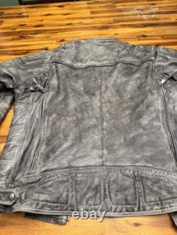 Harley Davidson Carboy Grey Leather Coat Mens Xl Distressed motorcycle
