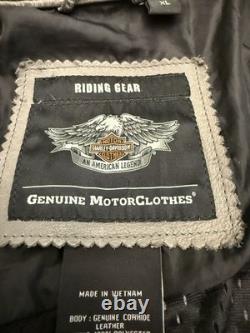 Harley Davidson Carboy Grey Leather Coat Mens Xl Distressed motorcycle