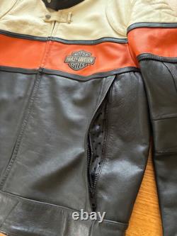 Harley Davidson Classic Mens Vented Leather Jacket Large with Free XL Oversuit