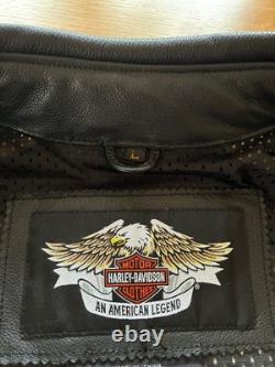 Harley Davidson Classic Mens Vented Leather Jacket Large with Free XL Oversuit