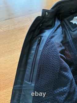 Harley Davidson Classic Mens Vented Leather Jacket Large with Free XL Oversuit
