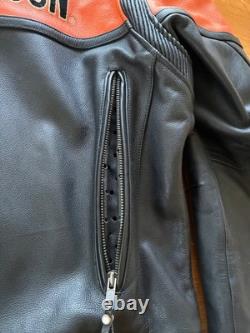 Harley Davidson Classic Mens Vented Leather Jacket Large with Free XL Oversuit