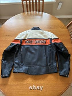Harley Davidson Classic Mens Vented Leather Jacket Large with Free XL Oversuit