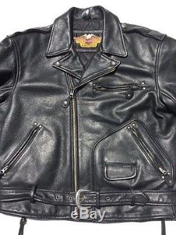 Harley Davidson Cruiser II Leather Jacket Men's Large Embossed Eagle Vintage