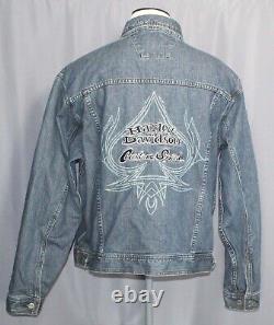 Harley-Davidson Custom Speed Crosswinds Denim Jacket Men's Size XXL EXCELLENT