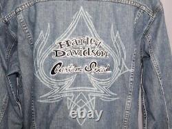 Harley-Davidson Custom Speed Crosswinds Denim Jacket Men's Size XXL EXCELLENT