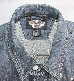 Harley-Davidson Custom Speed Crosswinds Denim Jacket Men's Size XXL EXCELLENT