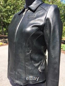 Harley Davidson DAZZLE Leather Jacket Women's Large Rhinestones Eagle Bling