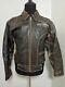 Harley Davidson Dark Brown Leather Motorcycle Jacket Size Medium