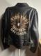 Harley-Davidson Embroidered Flames Ride Free Leather Jacket Size L