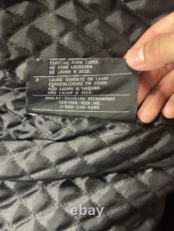 Harley-Davidson Embroidered Flames Ride Free Leather Jacket Size L