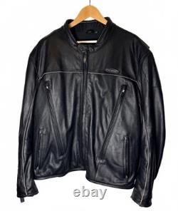 Harley-Davidson FXRG Black Leather Moto Jacket Mens 3X XXXL