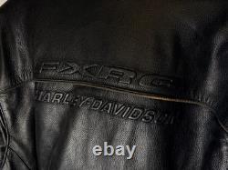 Harley-Davidson FXRG Black Leather Moto Jacket Mens 3X XXXL