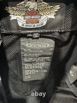 Harley-Davidson FXRG Black Padded Armored Motorcycle Jacket removable liner 2XL