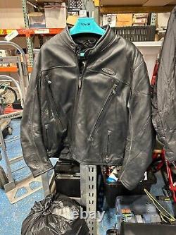 Harley-Davidson FXRG Black Padded Armored Motorcycle Jacket removable liner 2XL